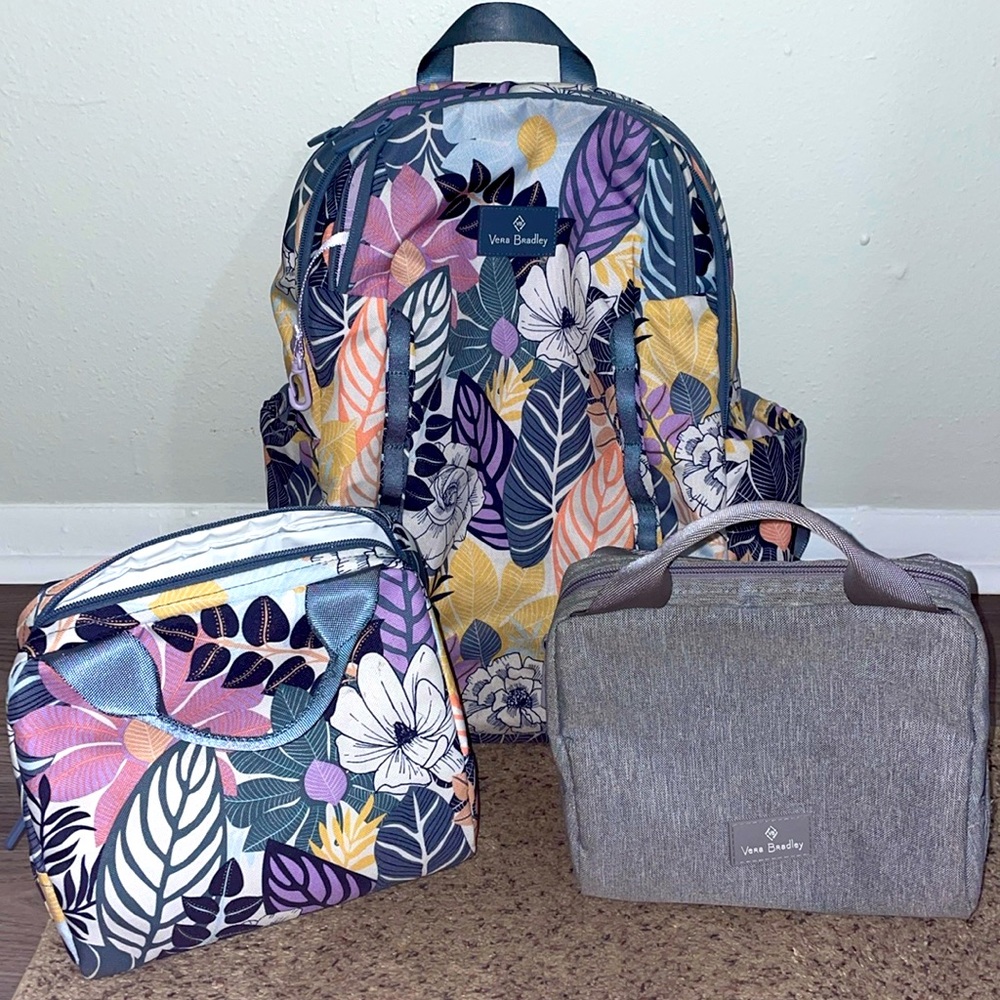 Vera Bradley Set - 1 backpack & 2 lunch boxes